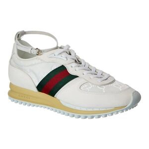 $1,050 Gucci GG  Re-Motion Nylon Suede Sneakers White EU 36 US 6 BNIB